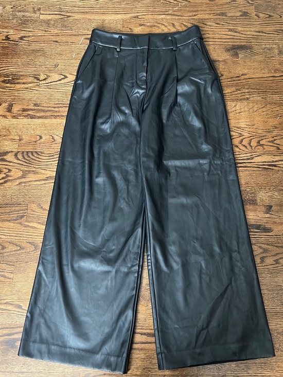 LOFT Pants - LOFT Black Wide Leg Faux Leather Pants